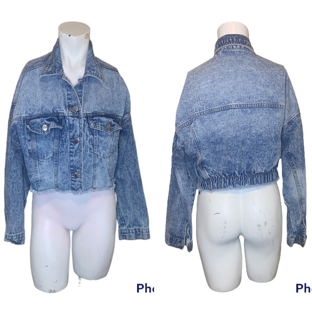 Semi cropped denim jacket